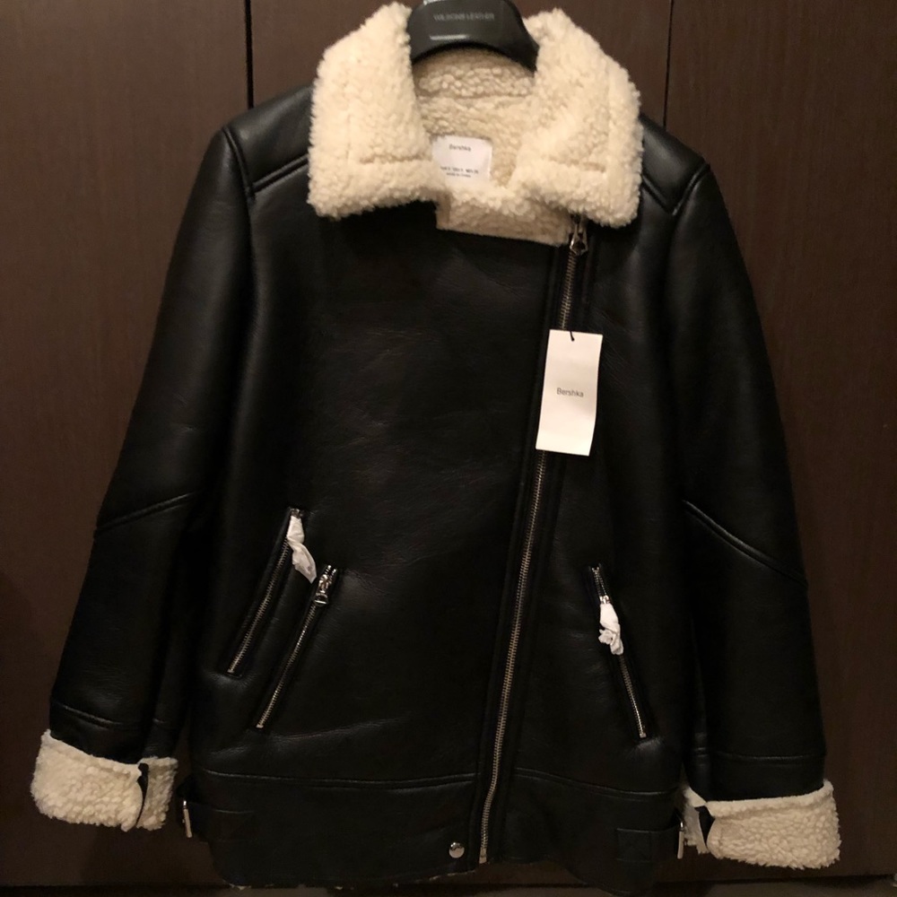 NWT Bershka black aviator jacket